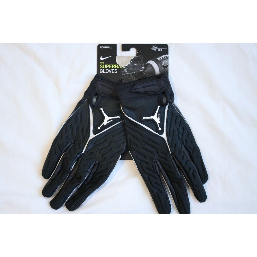 Nike Jordan Superbad Football Gloves Men's XXL Black White DX4476 NWT $80